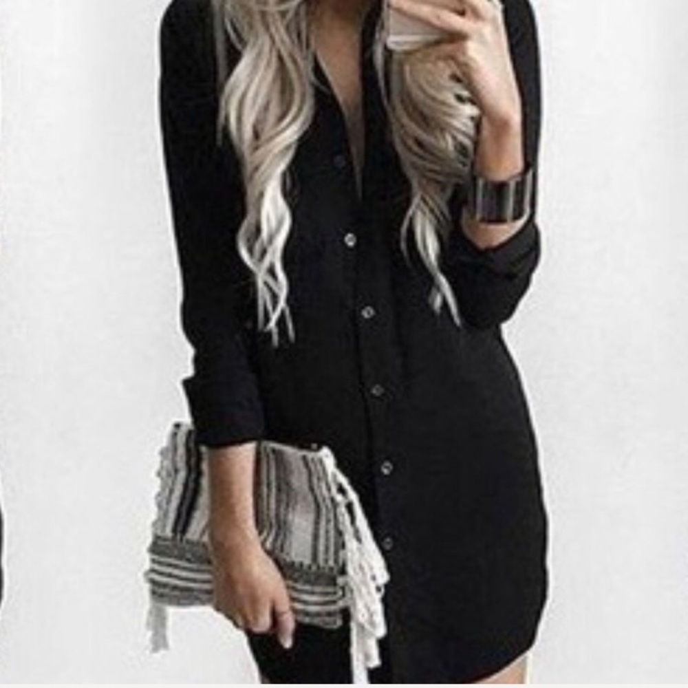 Loose Long Sleeve Chiffon T Shirt Top Blouse Dress